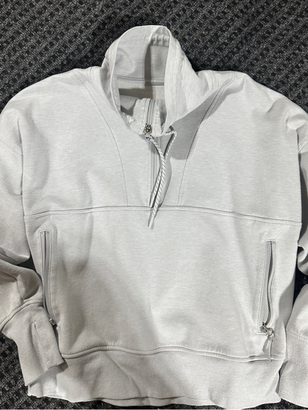 Old Navy Light Gray Half-Zip Funnel Neck Sweatshirt - Picture 2 of 2